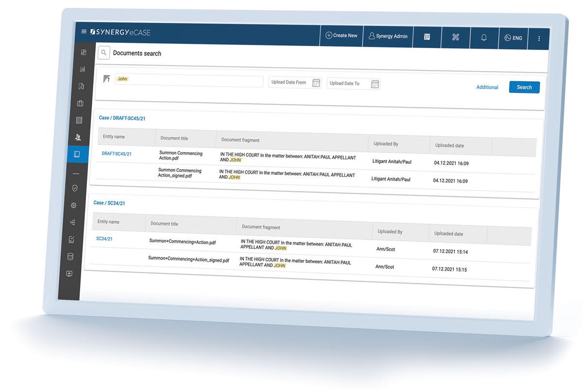 eCase document search 3d 1